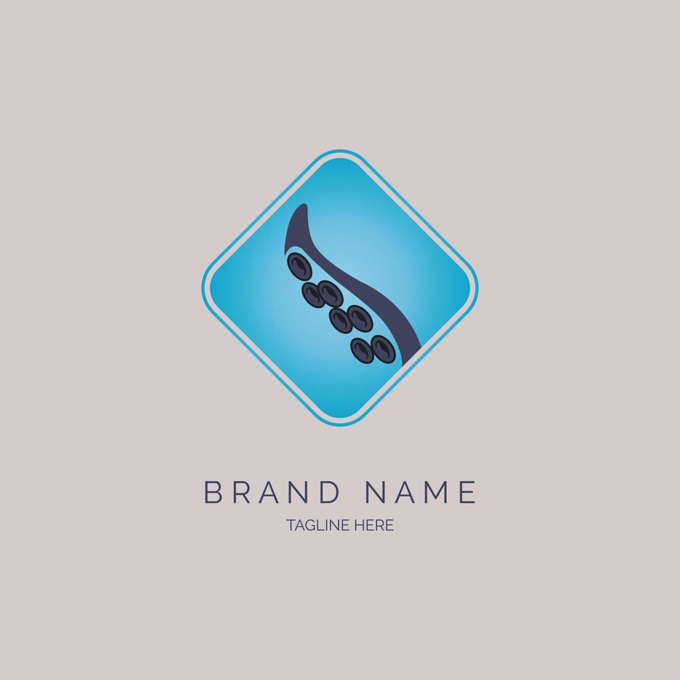 octopus squid tentacle logo design template for brand or company and other vector