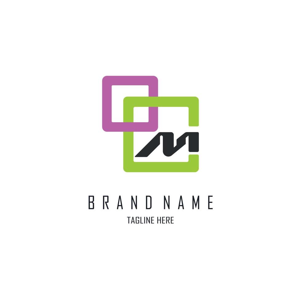 M letter modern logo design template for brand or company and other vector