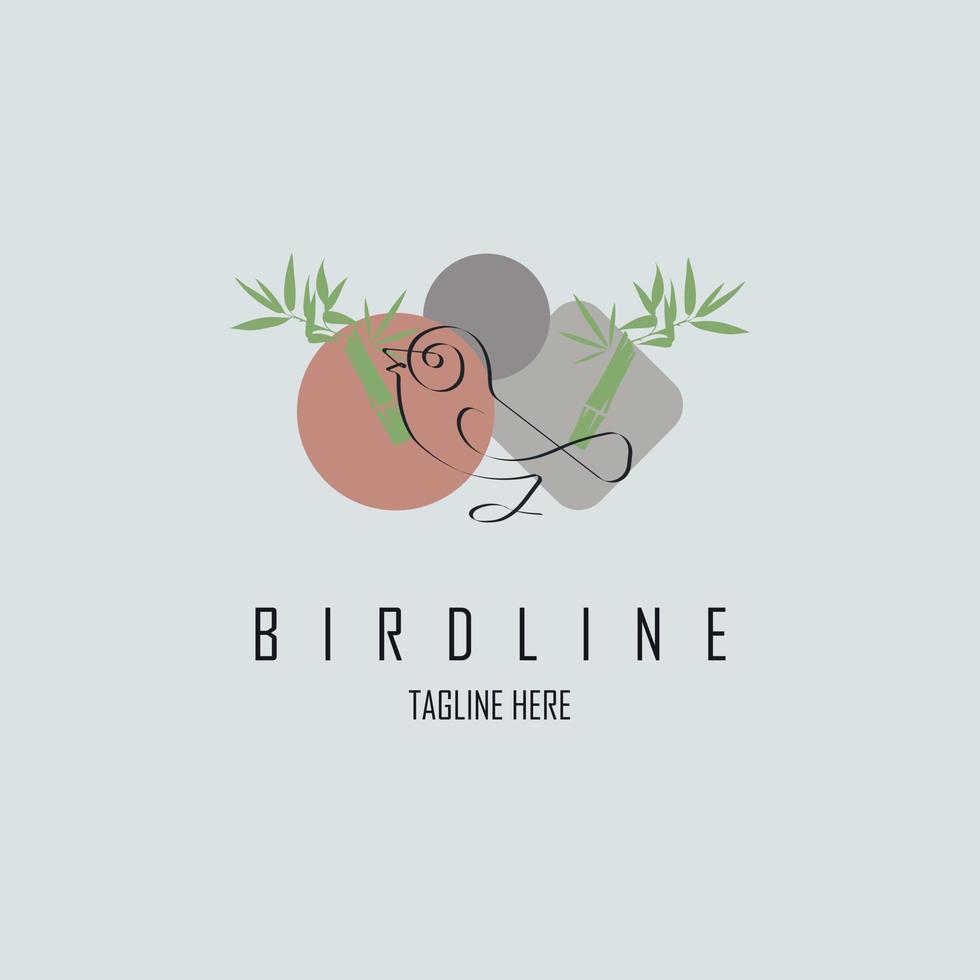 Bird line style  logo template design for brand or company and other vector