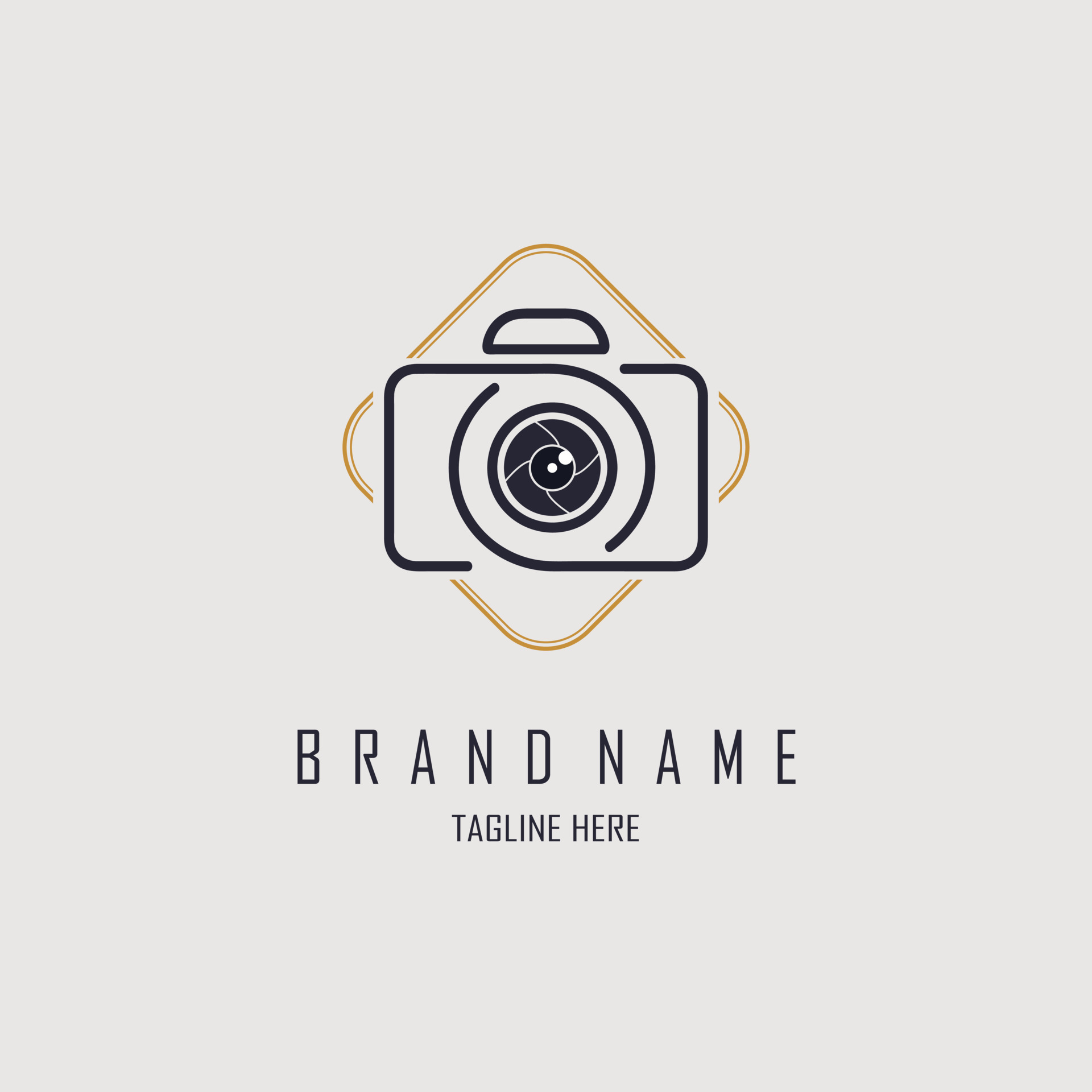 Camera lens studio logo design template for brand or company and other