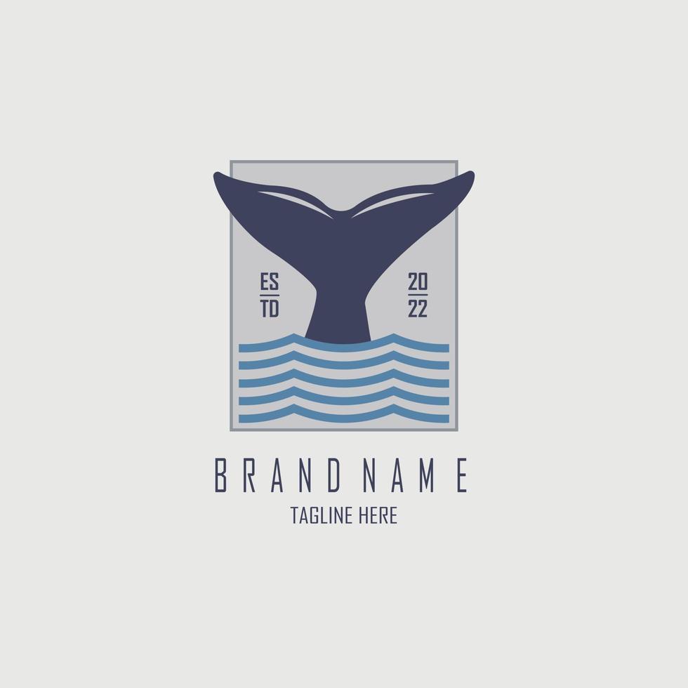 vector de plantilla de diseño de logotipo de cola de pez ballena para marca o empresa y otros