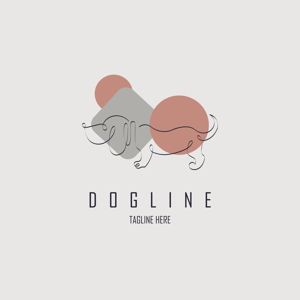 Dog line style  logo template design for brand or company and other vector