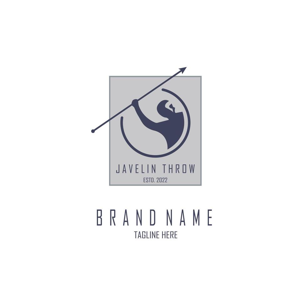 javelin throw sport logo template design for brand or company and other vector