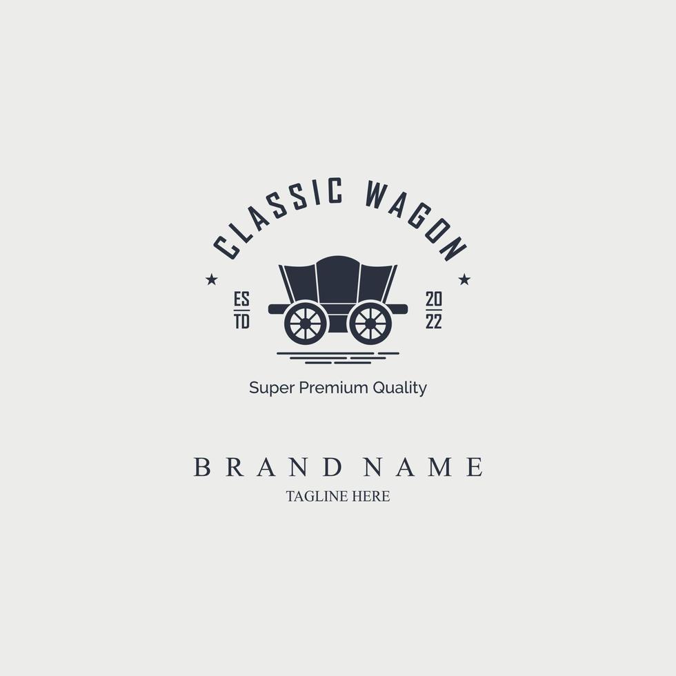 american classic wagon logo template design for brand or company and other vector