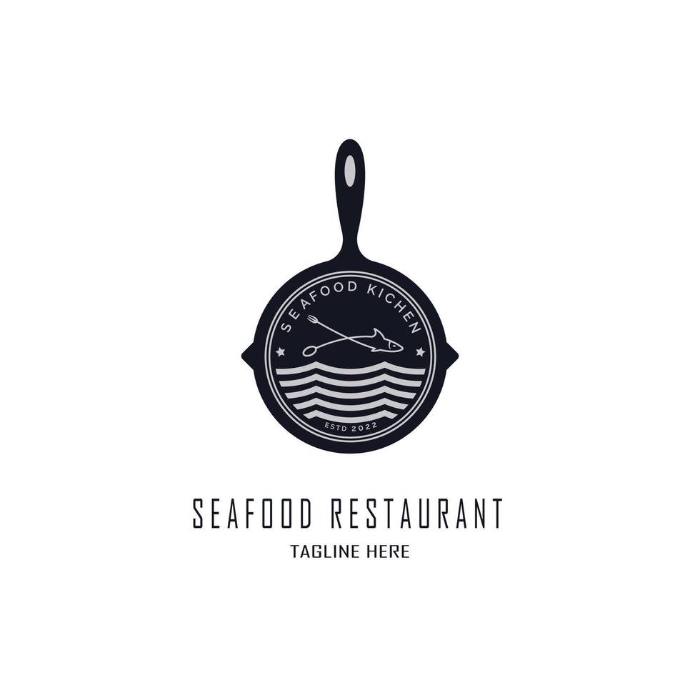 seafood restaurant logo template design for brand or company and other vector