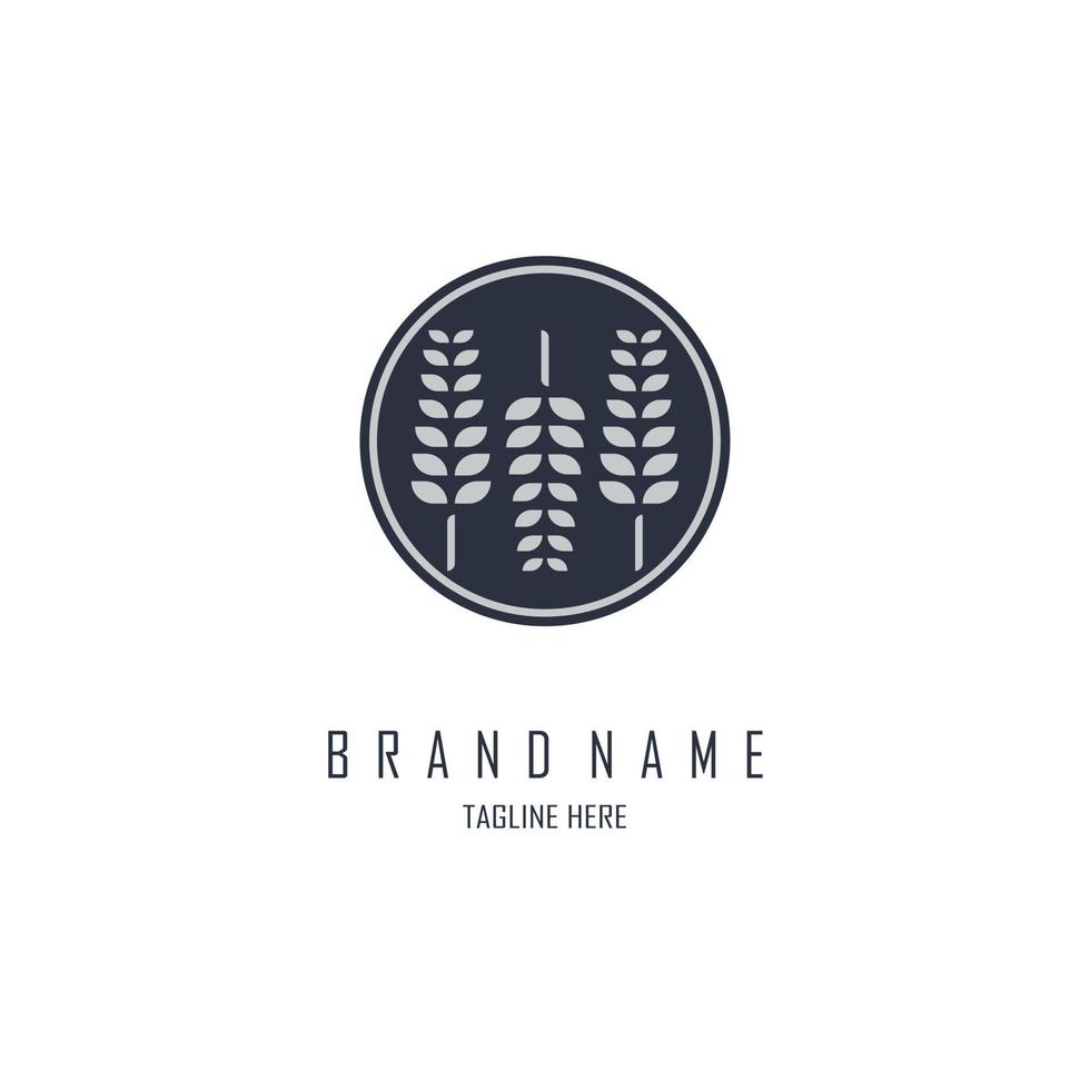 farming wheat agriculture logo template design for brand or company and other vector