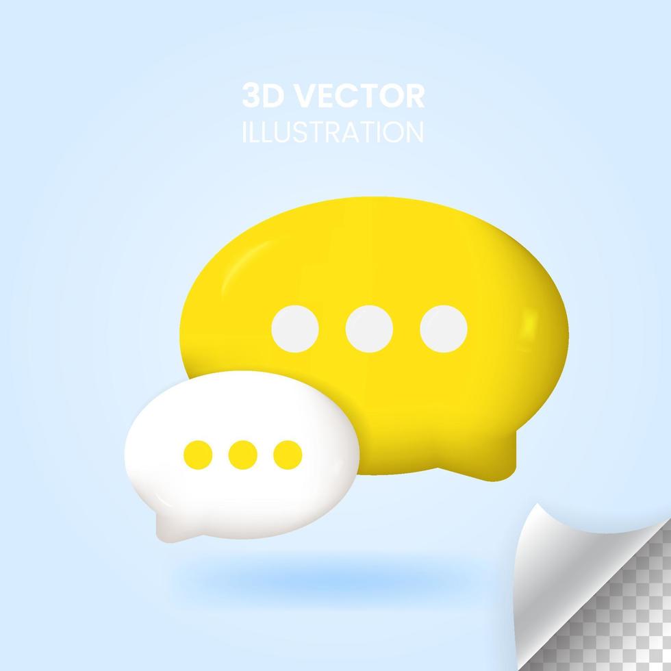 Ilustración de vector de icono de chat de burbuja 3d