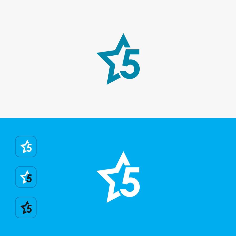 logotipo de 5 estrellas vector