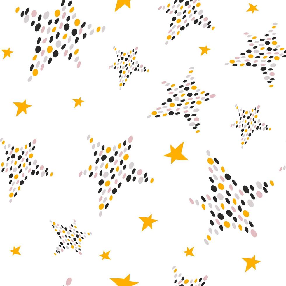 Seamless pattern with stars. Fabric print. Vector illustration.