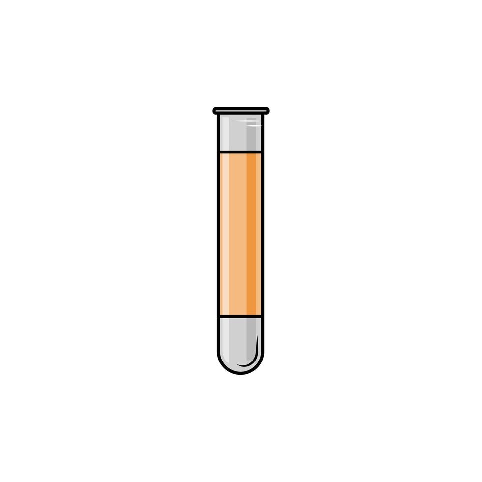 Medical test tube on a white isolated background. Vector illustration of a cartoon.