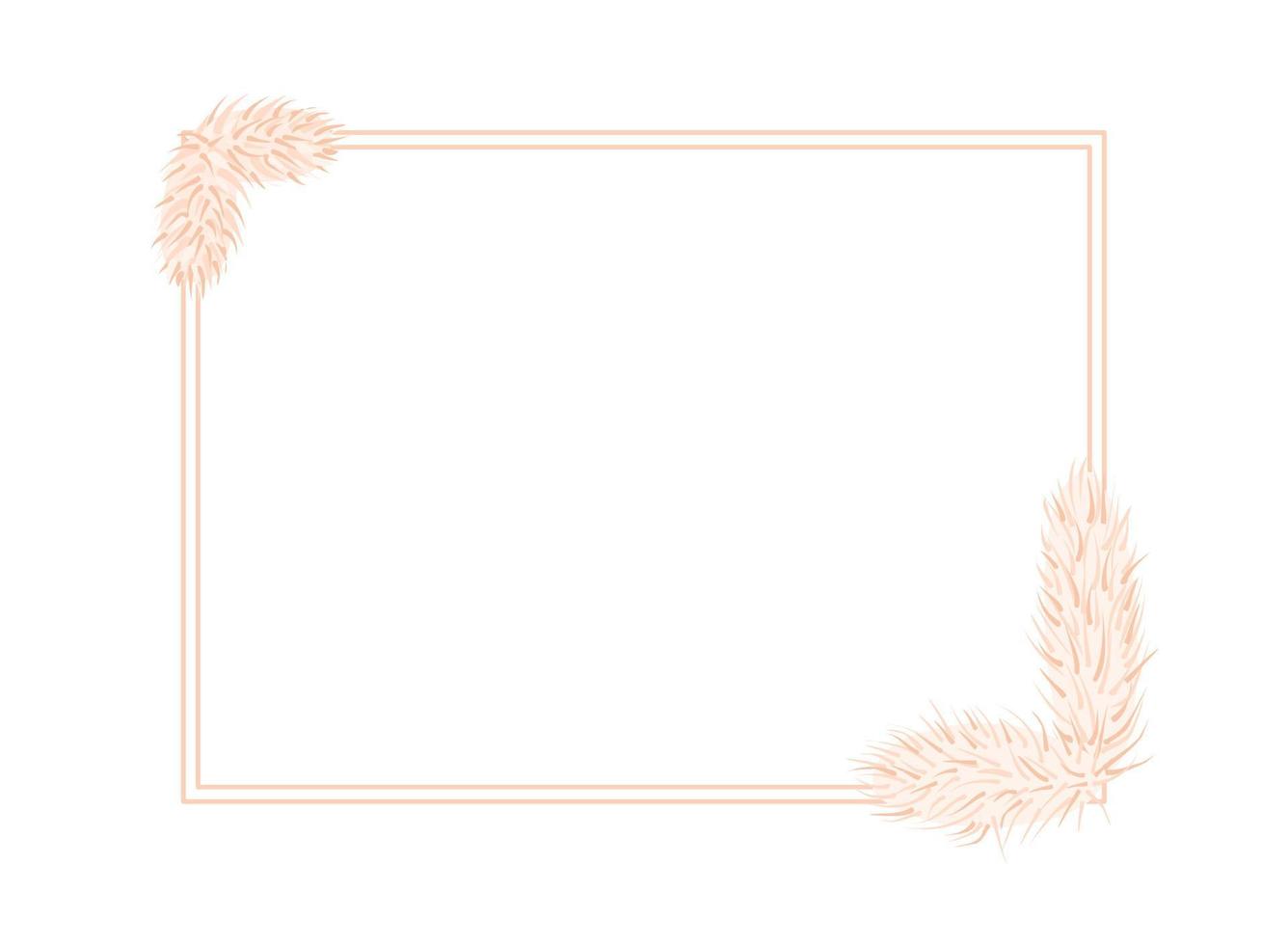 Dry thistle rectangular background. Design of postcards, wedding invitations. Hand-drawn vector background