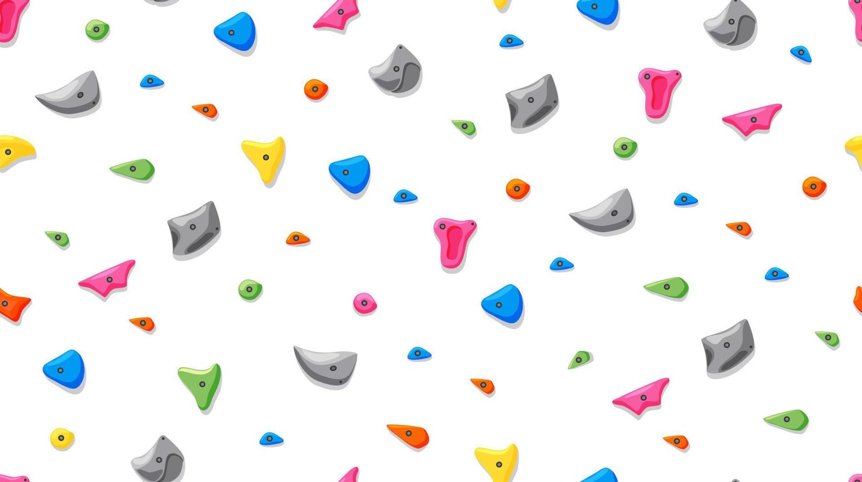 Climbing wall seamless pattern on a white background. Extreme sports. Vector cartoon illustration.