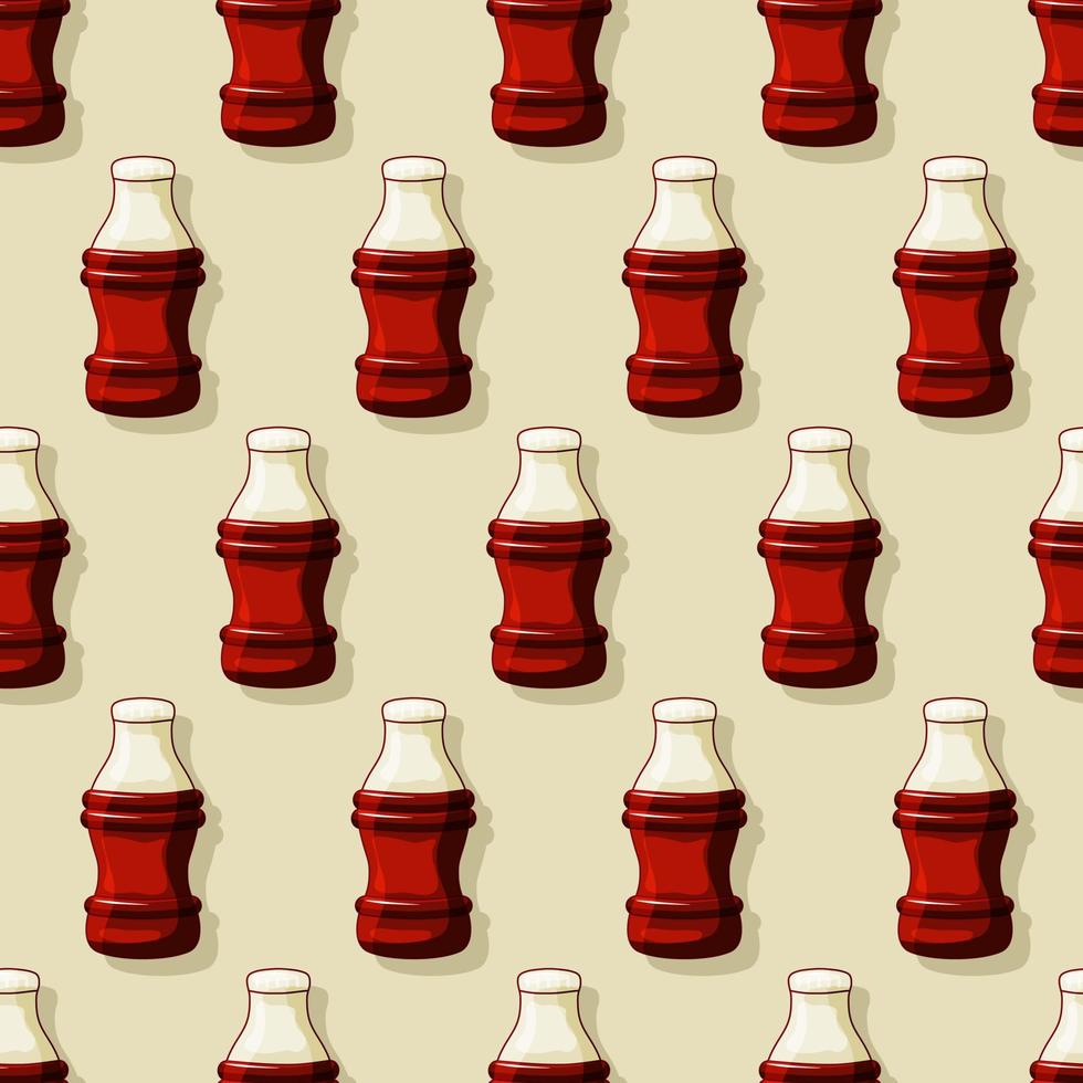 Jelly cola bottle seamless pattern. Gummy sweets. Baby treats. Vector cartoon background.