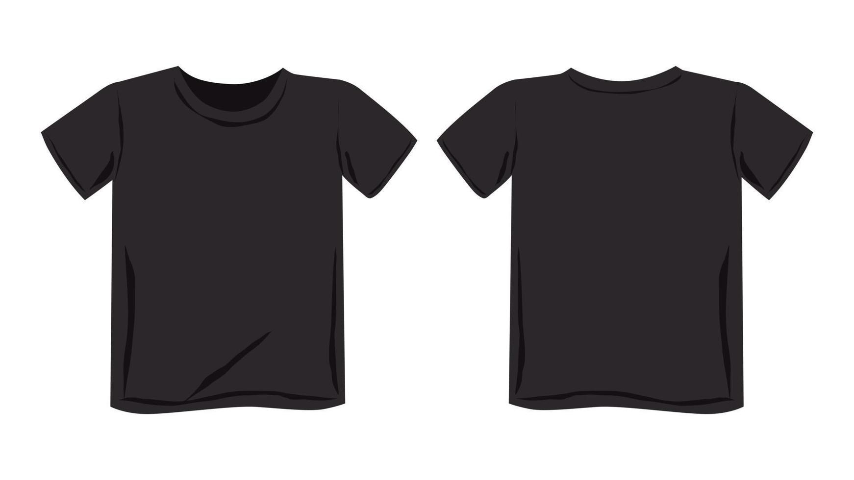 T-shirt front and back view mockup. Clothing pattern. Vector illustration.