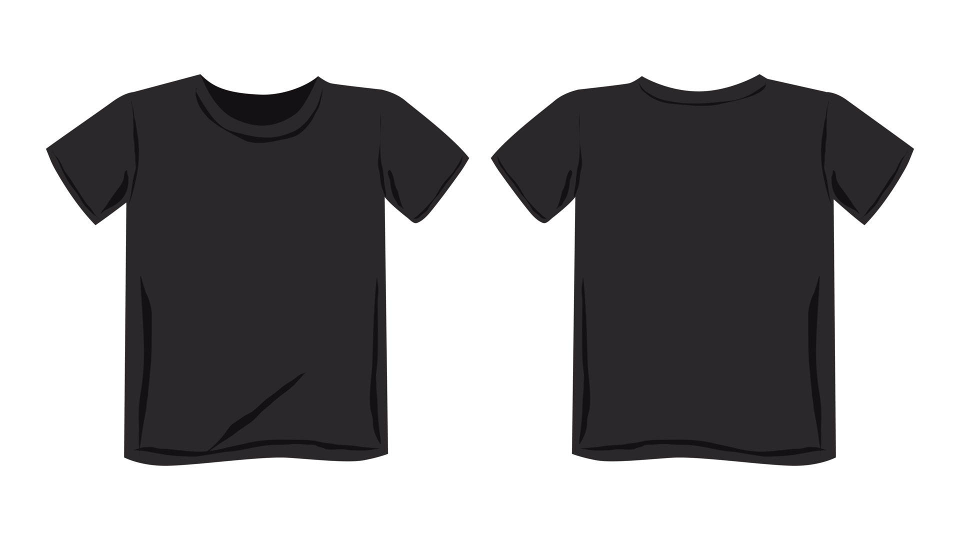 T-shirt front and back view mockup. Clothing pattern. Vector ...