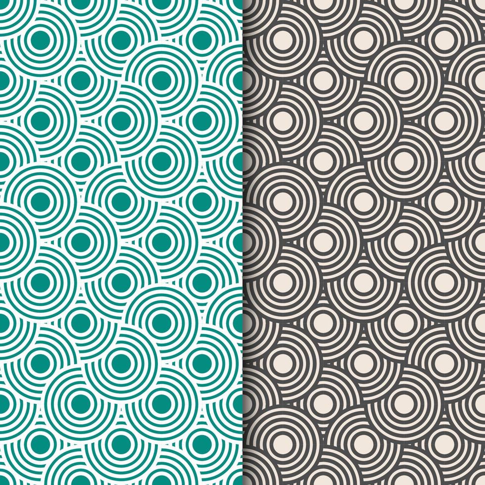 circle line geometric pattern in dark and white colors vector