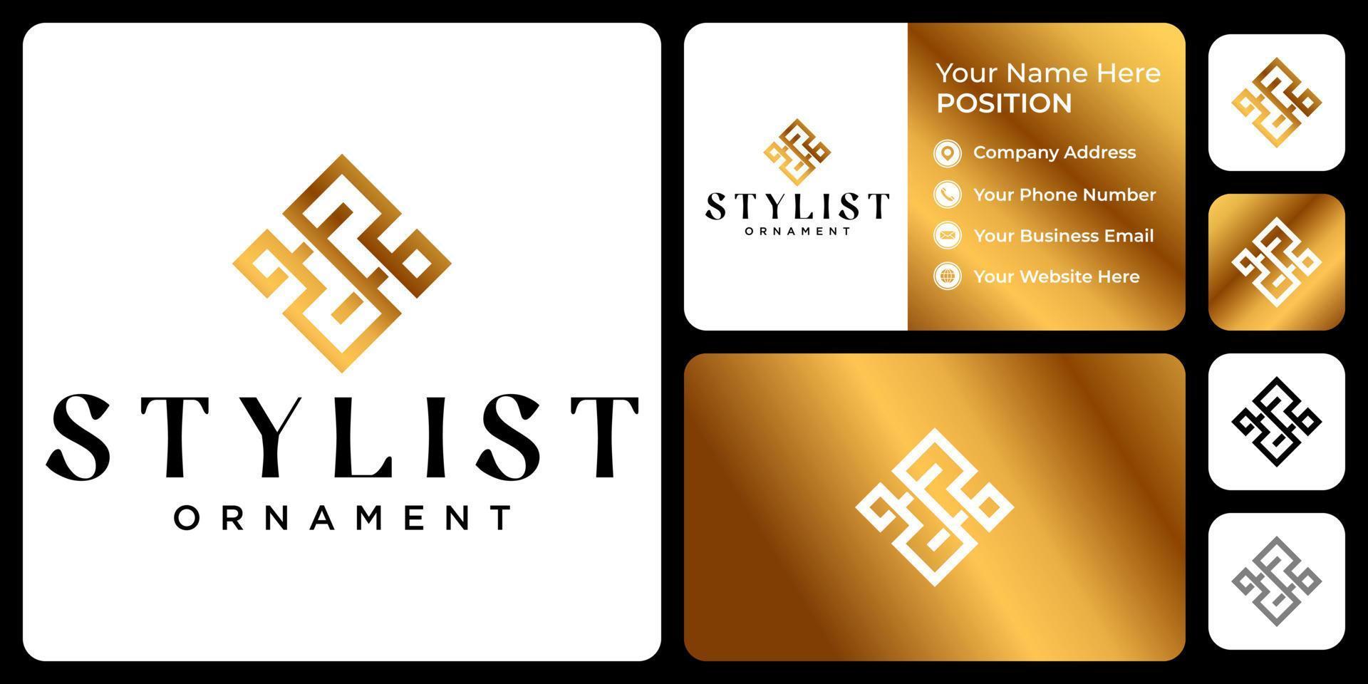 Letter S monogram luxury shape logo design with business card template. vector
