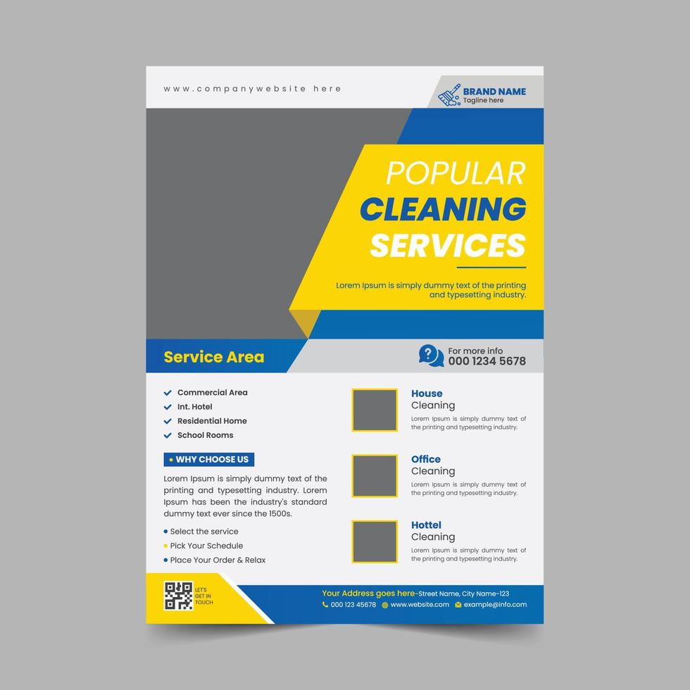 Cleaning service flyer template vector