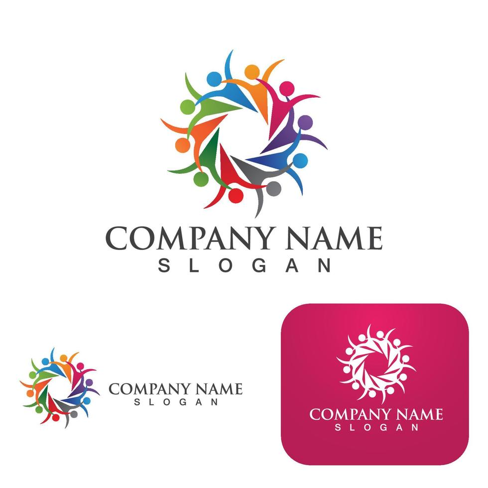 Community group logo, network and social icon vector