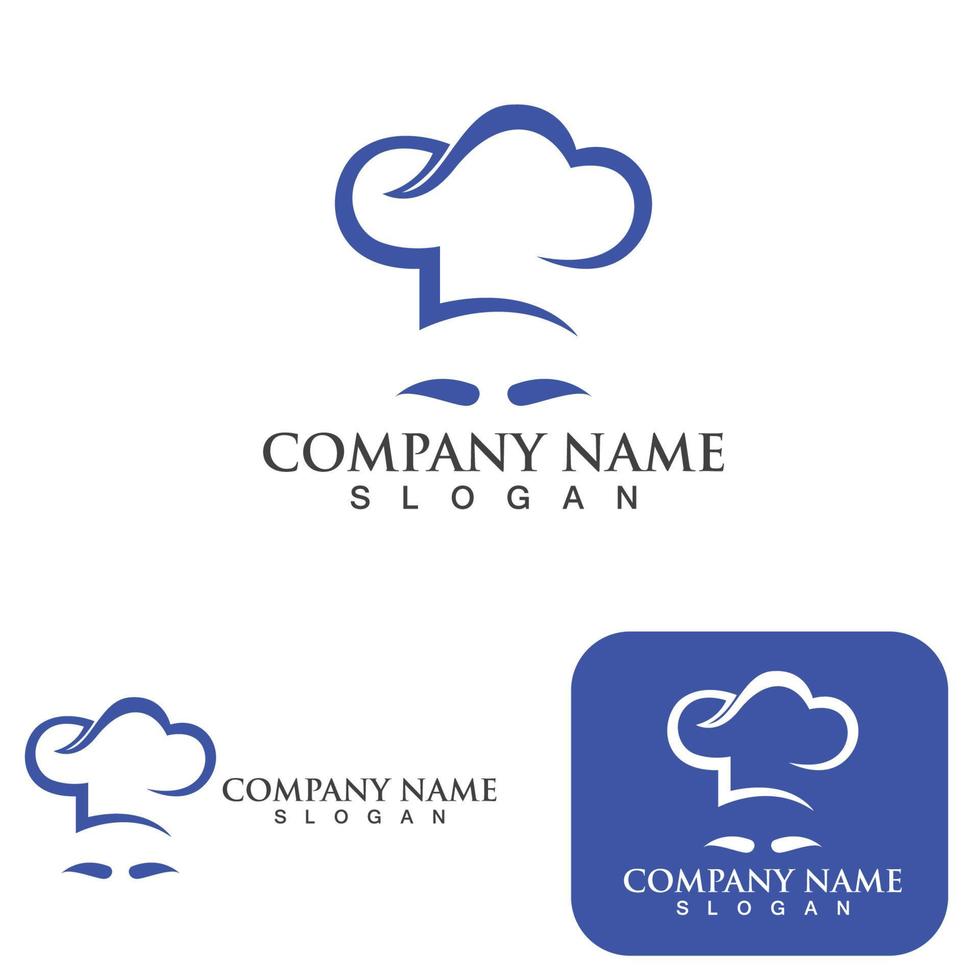 Hat chef logo template vector
