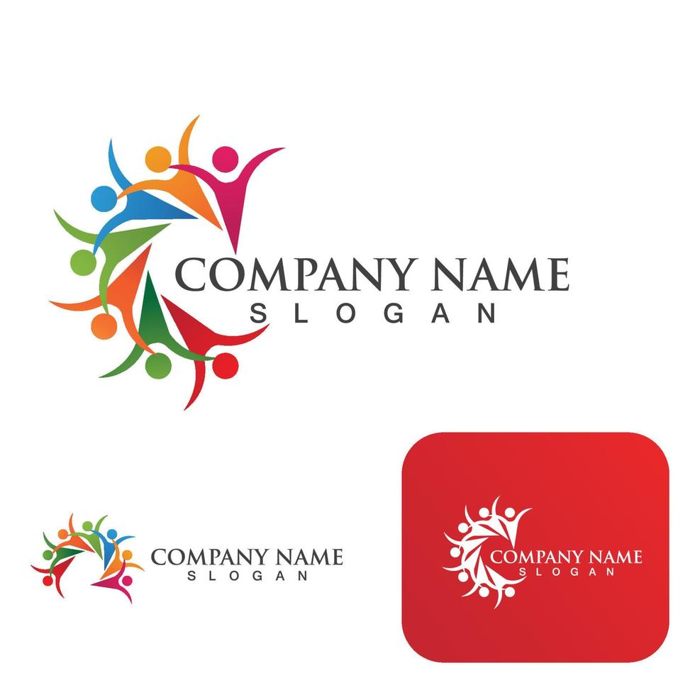 Community group logo, network and social icon vector