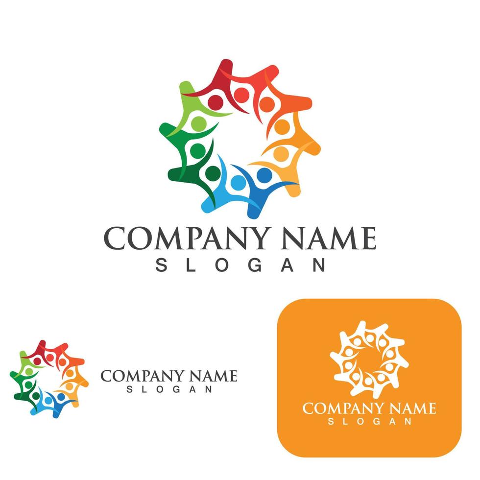 logotipo del grupo comunitario, red e icono social vector