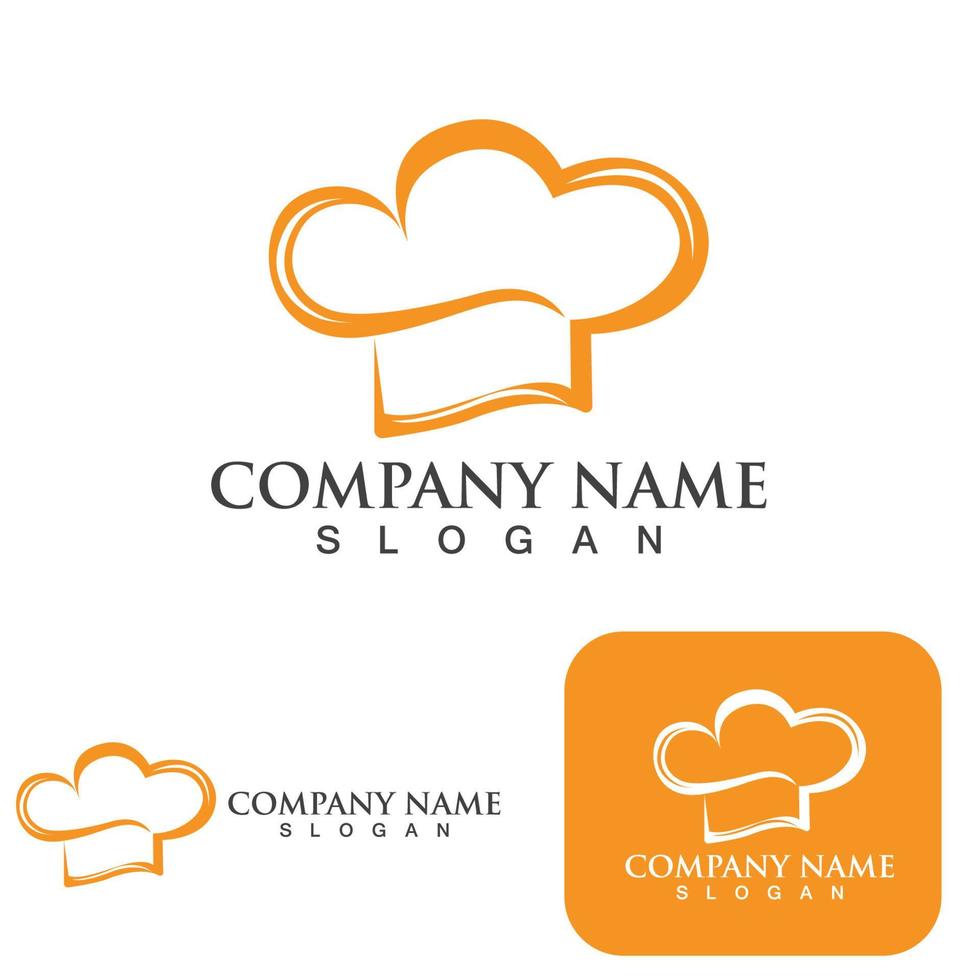 Hat chef logo template vector