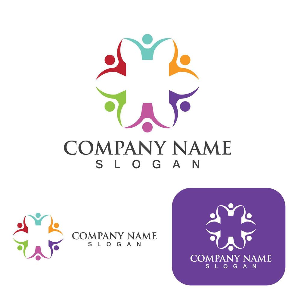 Community group logo, network and social icon vector