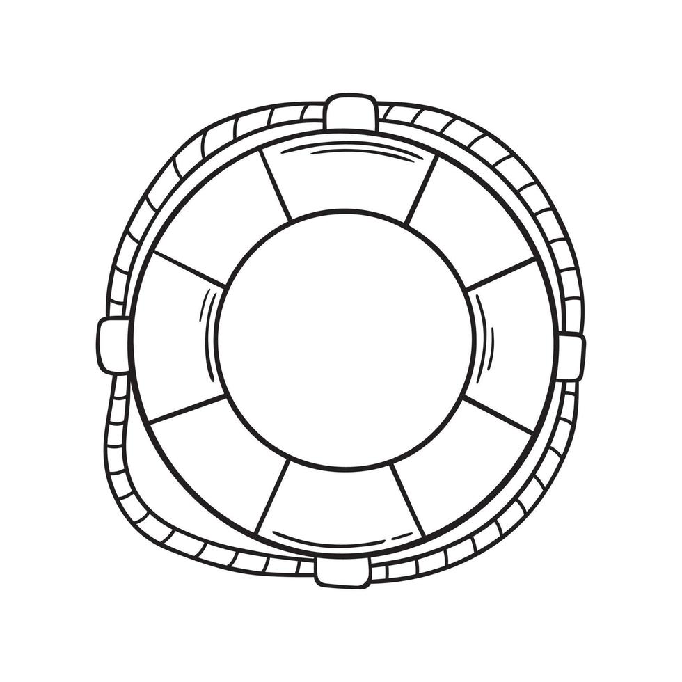 aro salvavidas dibujado a mano en estilo de boceto de garabato. ilustración vectorial aislado sobre fondo blanco. vector