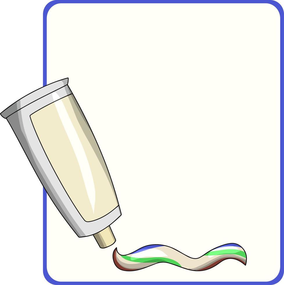 Toothpaste for brushing teeth, square card with an empty place to insert vector