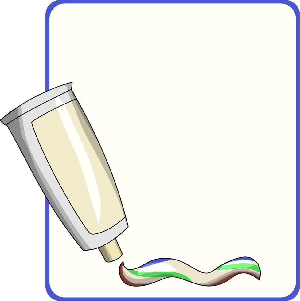 pasta de dientes para cepillarse los dientes, tarjeta cuadrada con un lugar vacío para insertar vector