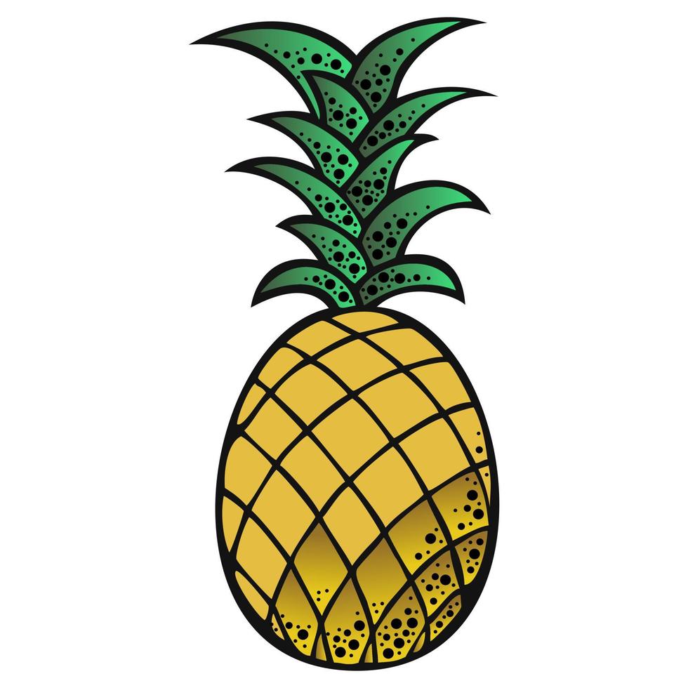 Juicy sweet pineapple fruit on a white background vector