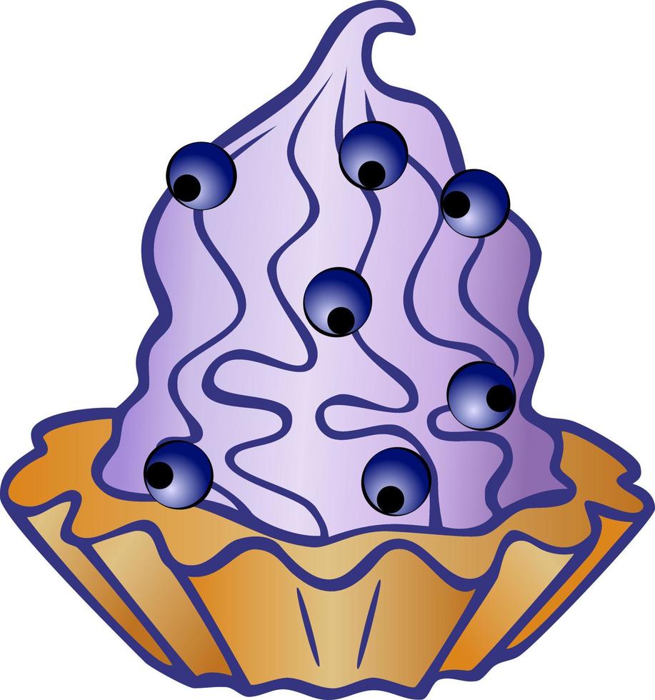 delicious berry blueberry cupcake with cream and berries for the menu, holiday vector