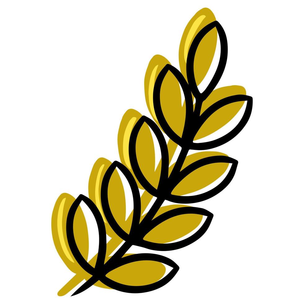 Minimalistic alcohol-themed pictures, an ear of barley, grain for the design of beer packages and beer restaurant menus. Vector illustration