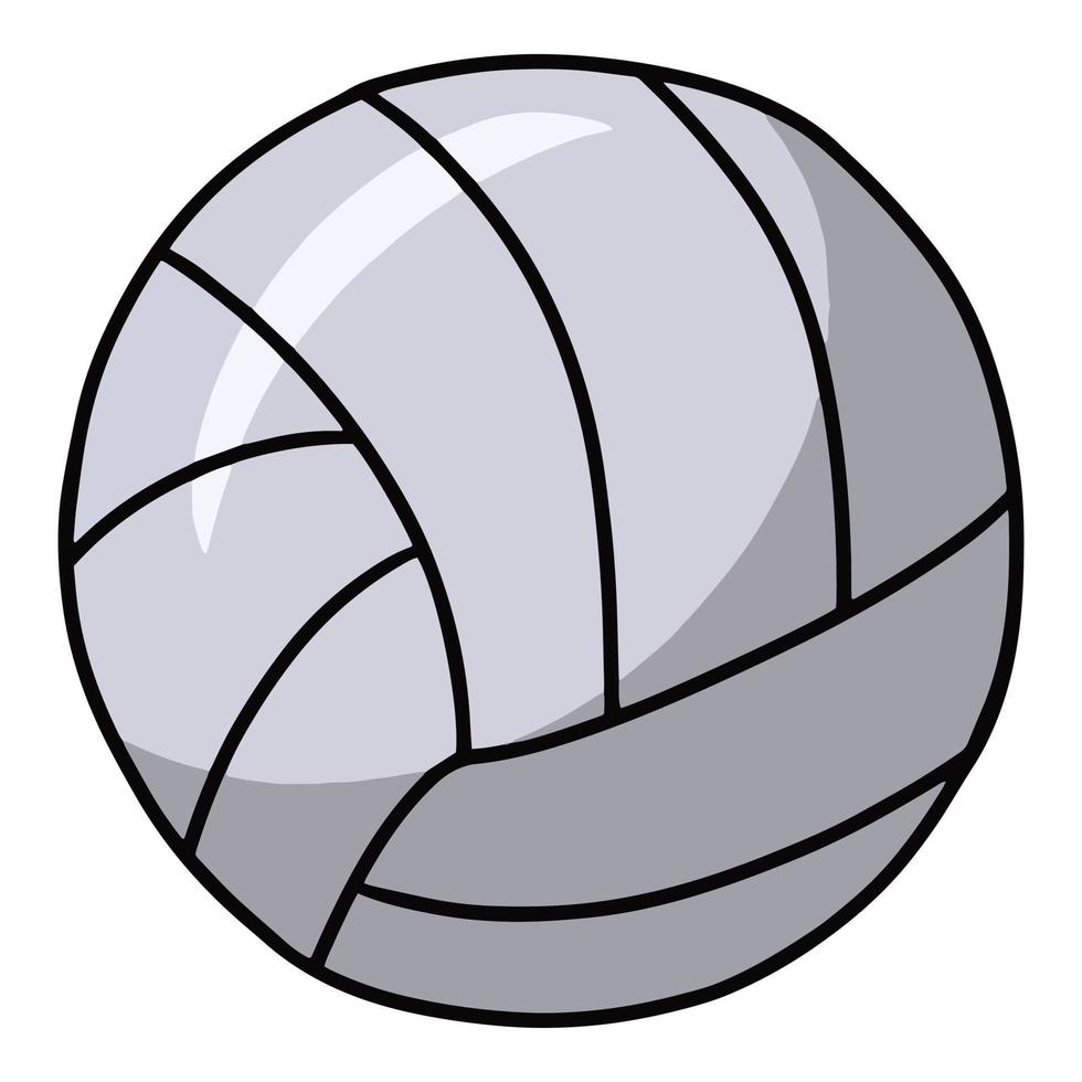 Sports equipment, round light volleyball ball, vector illustration on white background