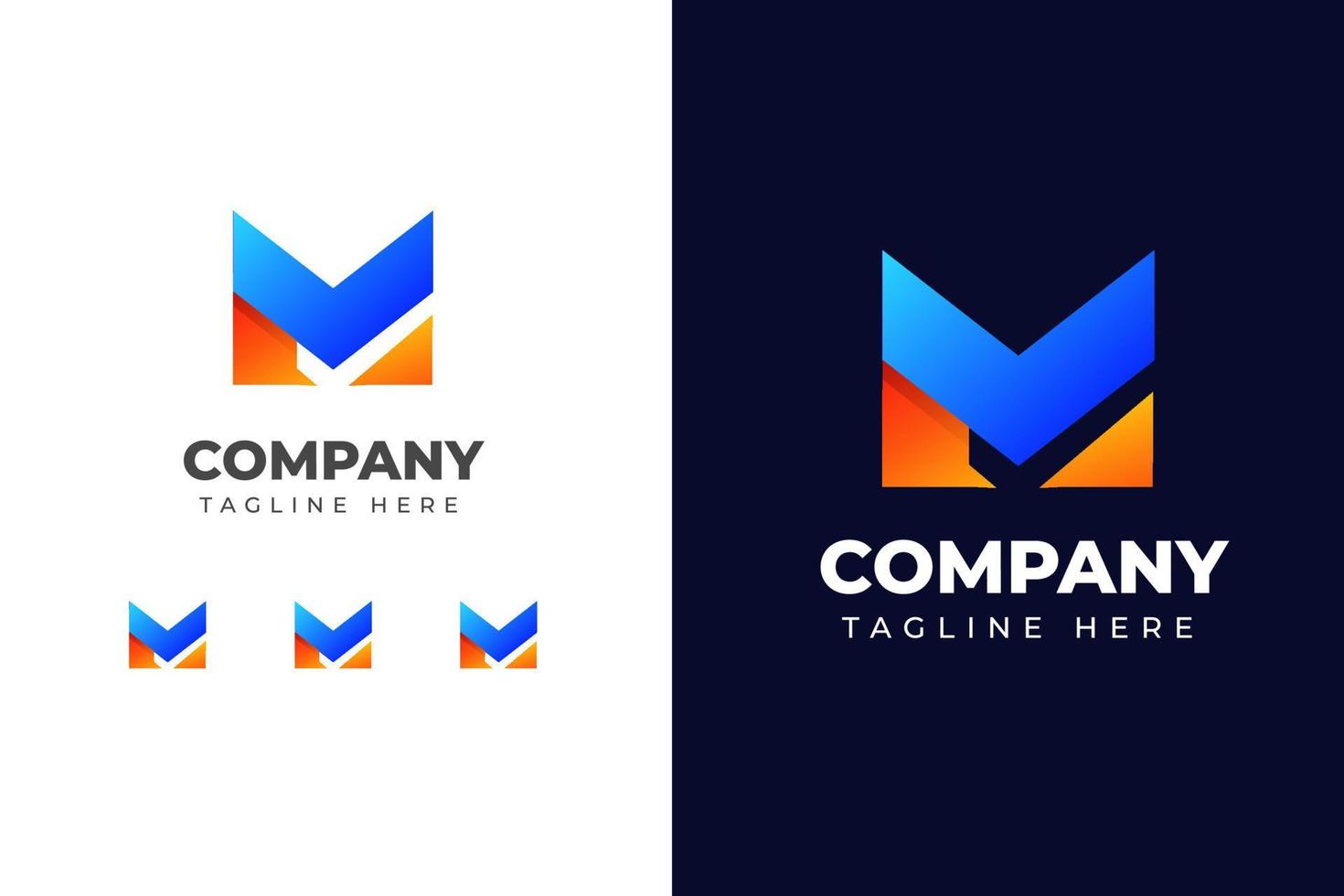 diseño de logotipo letra m elegante con concepto creativo degradado vector