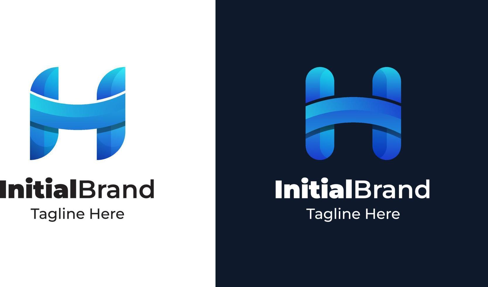Letter H logo design with modern blue gradient vector
