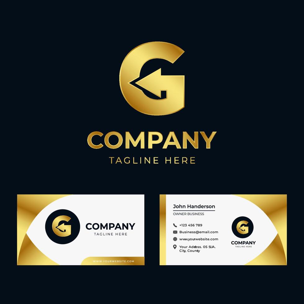 Letter B logo template with business card premium luxury for company vector
