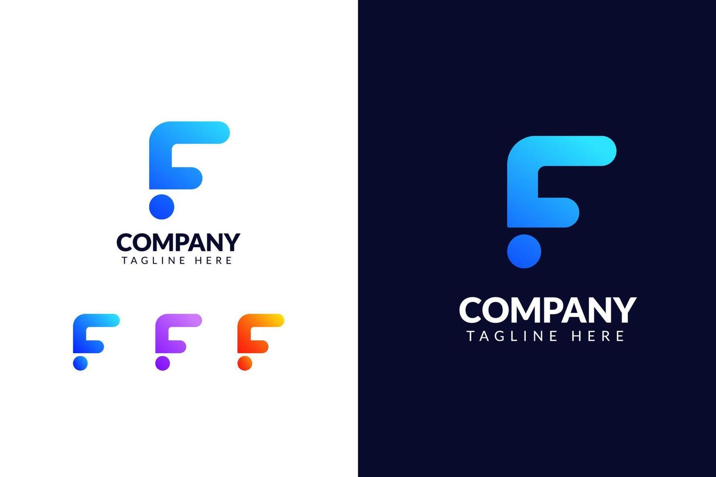 Letter F logo design elegant with gradient creative concept vector