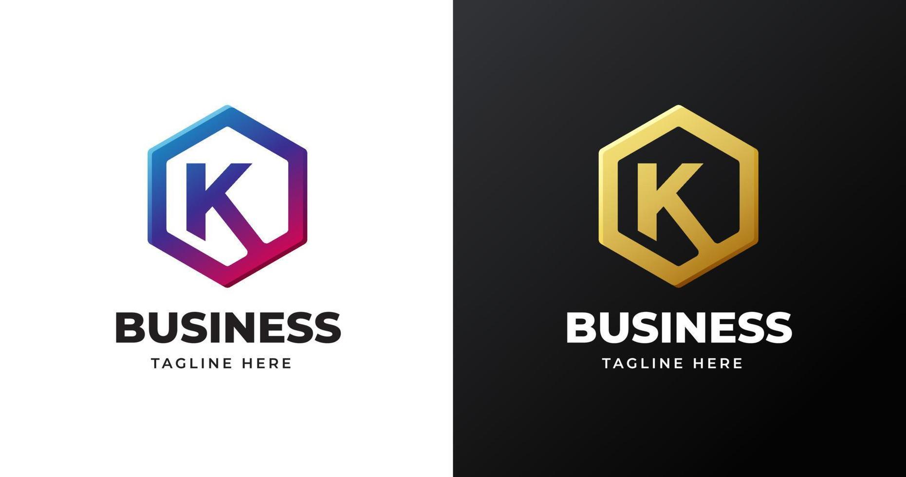 Letter K logo design with polygonal lines geometric shape gold gradient concept luxury for business company vector