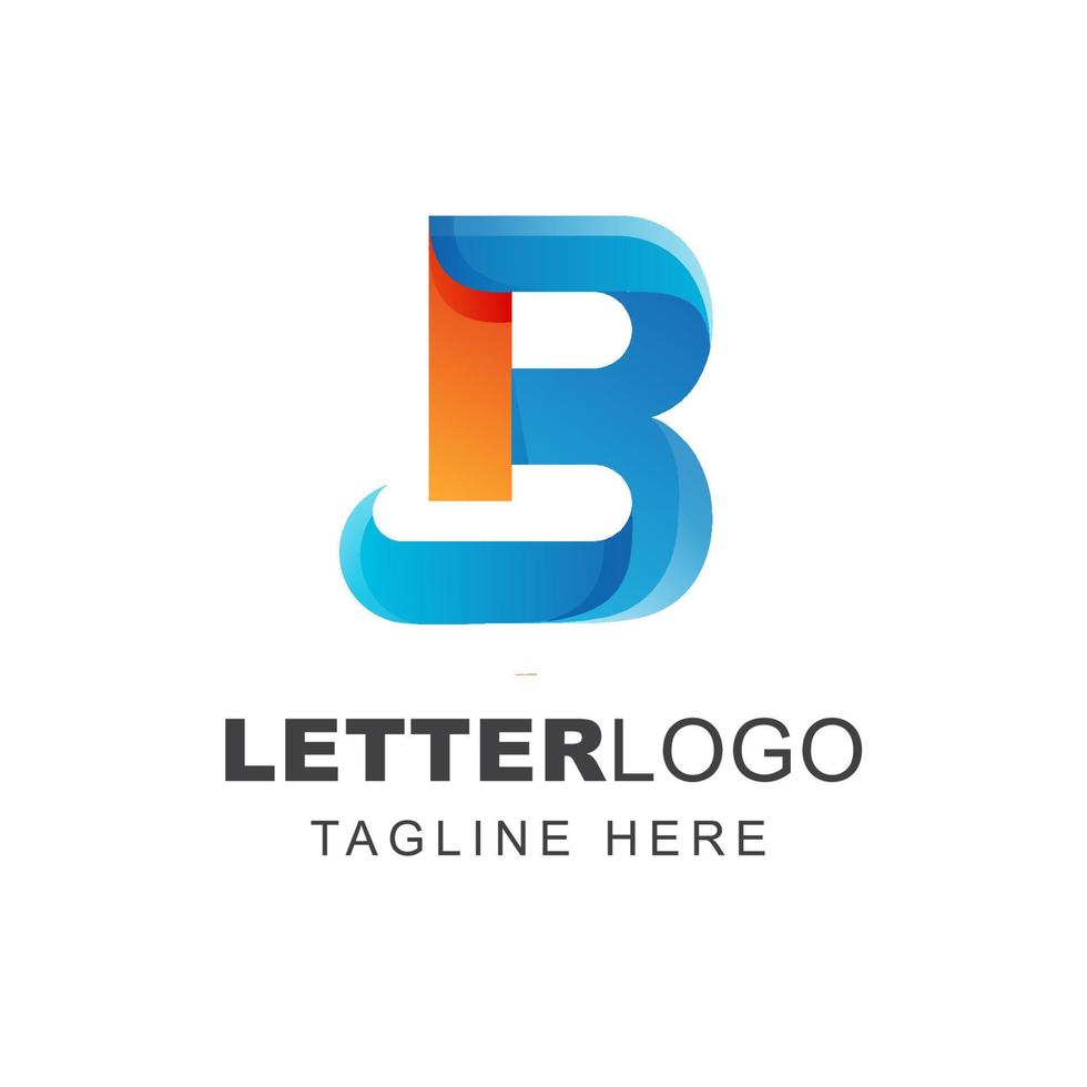 plantilla de diseño de logotipo de letra b con degradado colorido vector