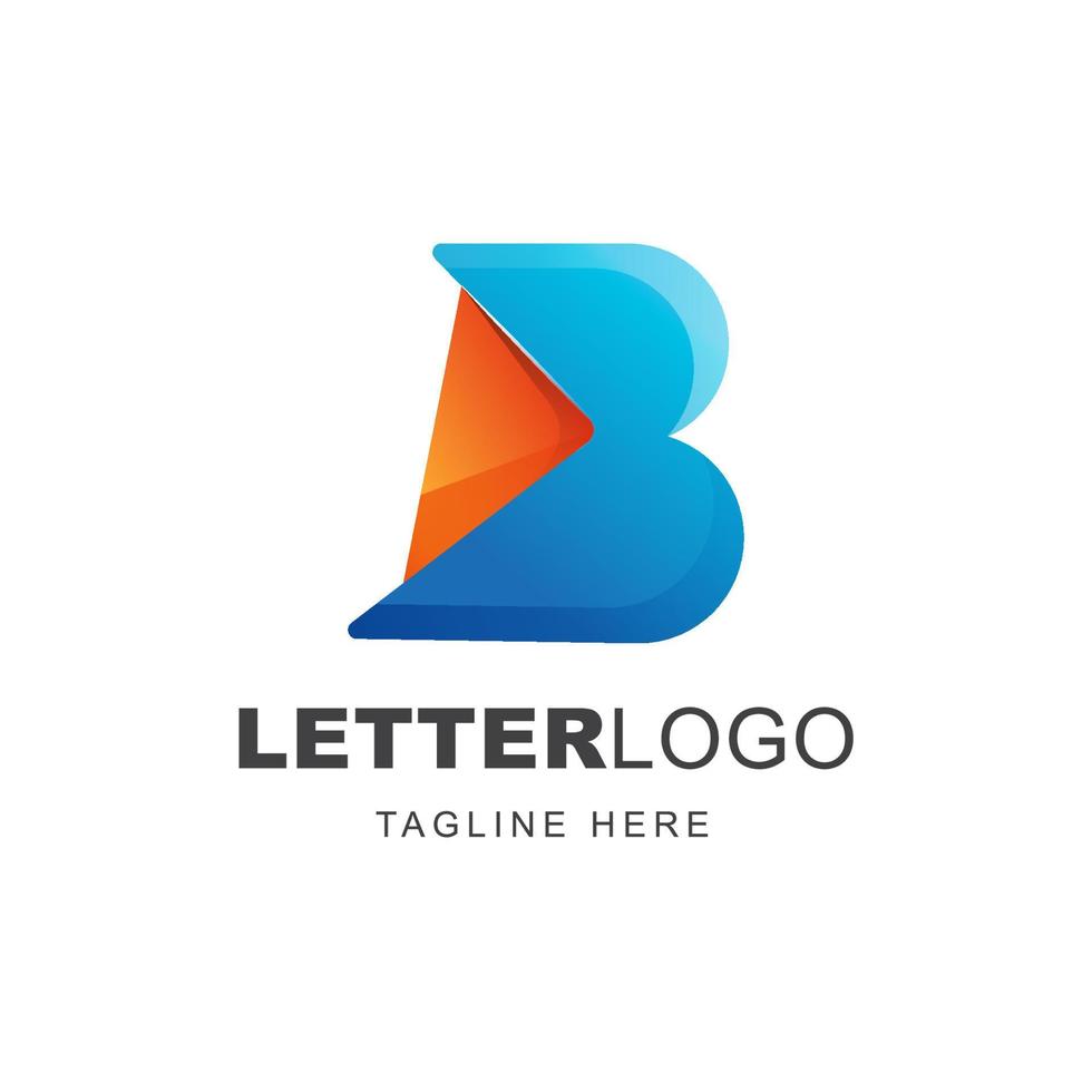 plantilla de diseño de logotipo moderno letra b con degradado colorido vector