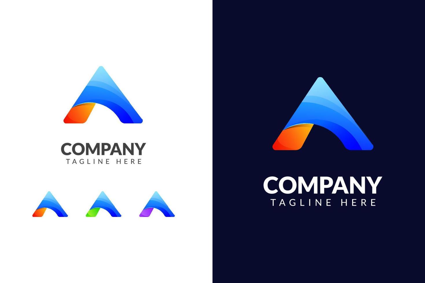 Letter A logo design template with gradient creative concept vector