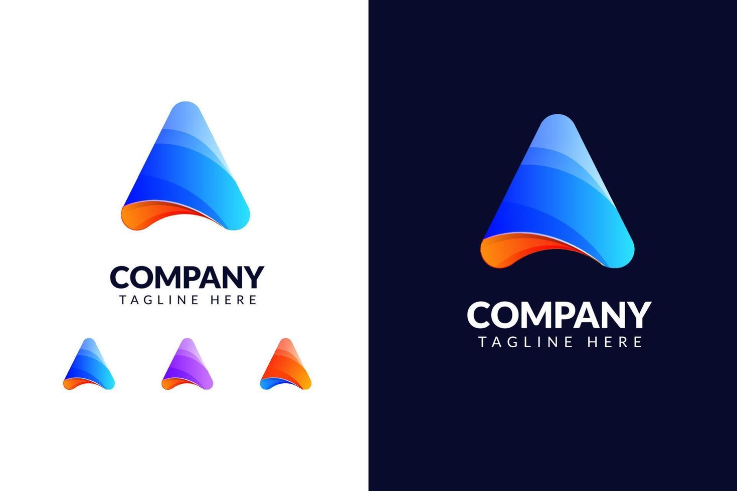 Letter A logo design template with gradient creative concept vector