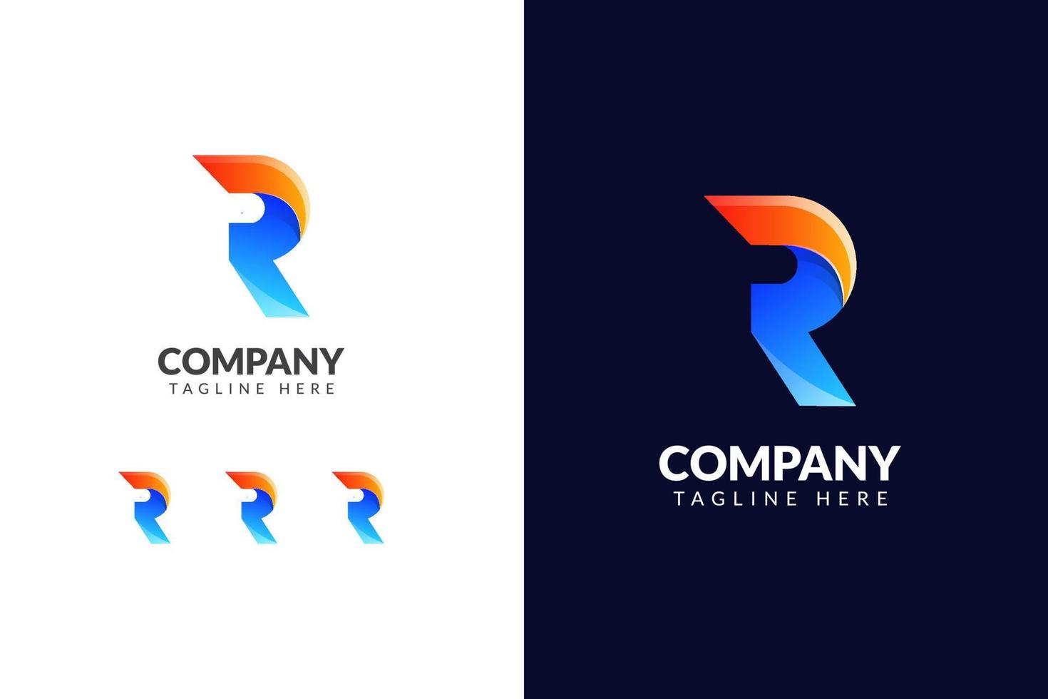 plantilla de diseño de logotipo de letra r con concepto creativo degradado vector