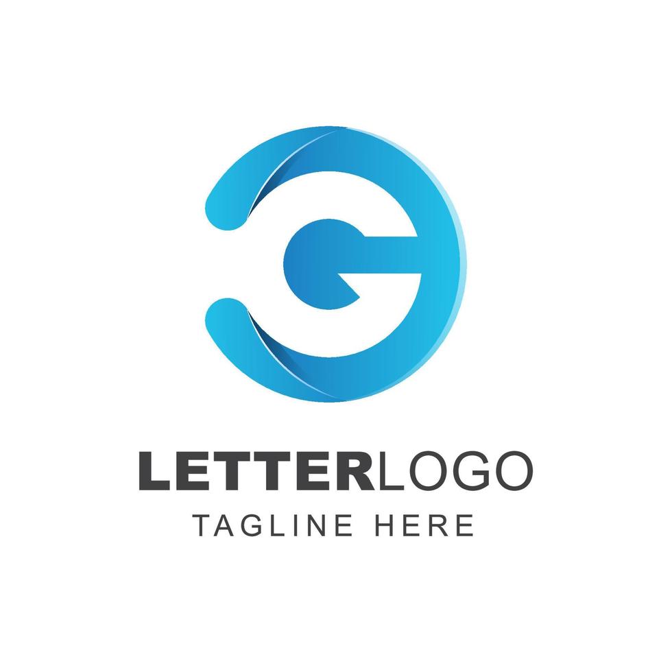 Letter G Logo design template with blue gradient circle shape vector