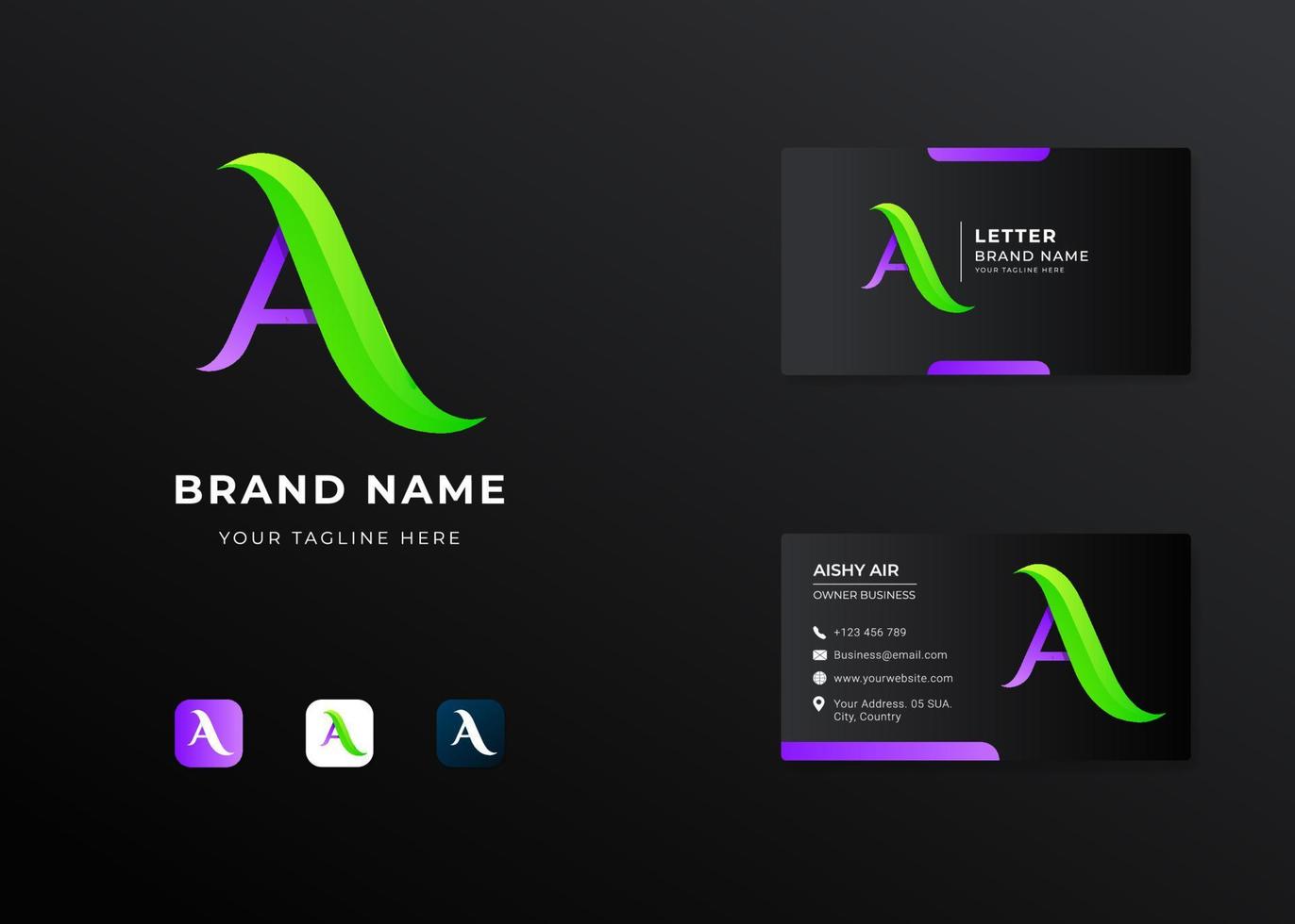 Letter A logo template design with gradient variation concept modern vector