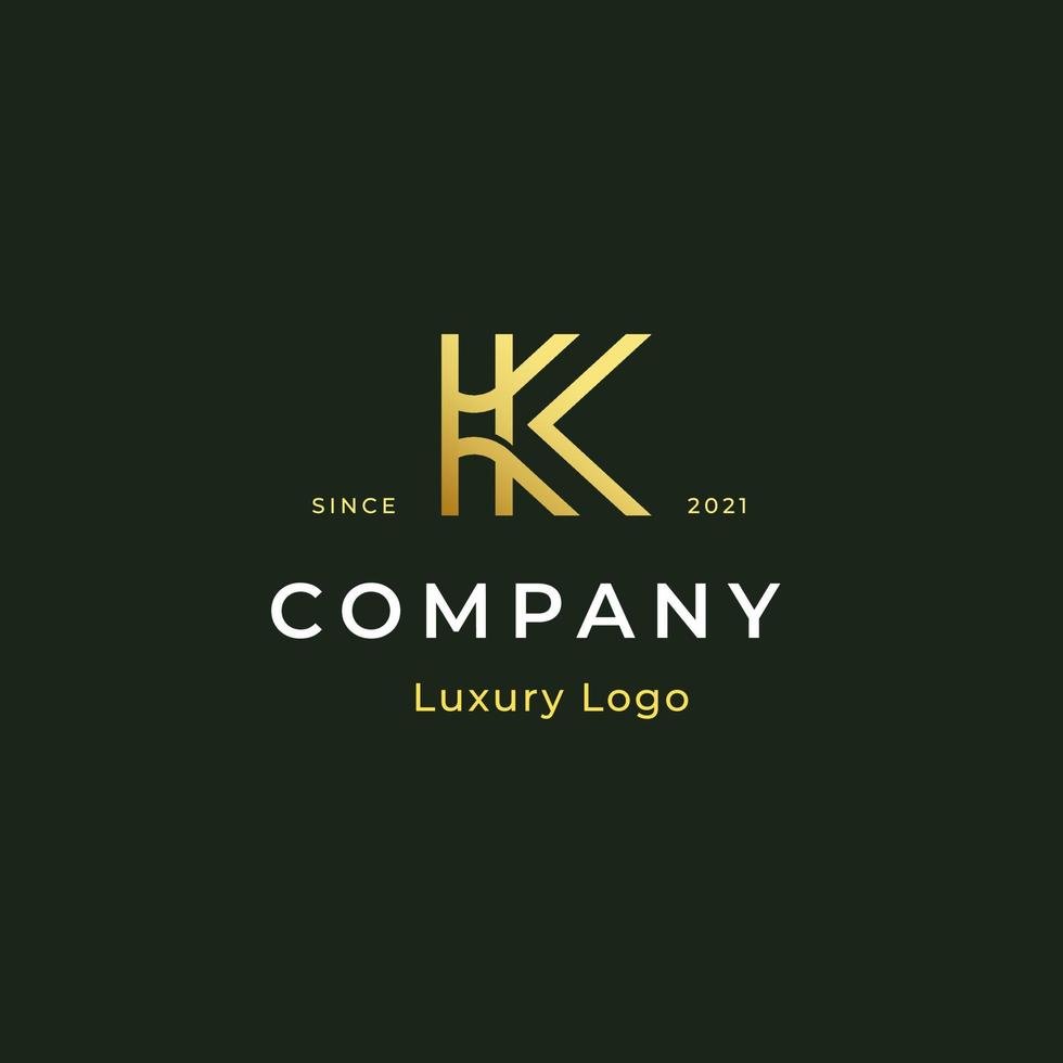 Letters K line monogram logo design. Linear minimal stylish emblem. Luxury elegant vector element. Premium business logotype. Graphic alphabet symbol for corporate business identity