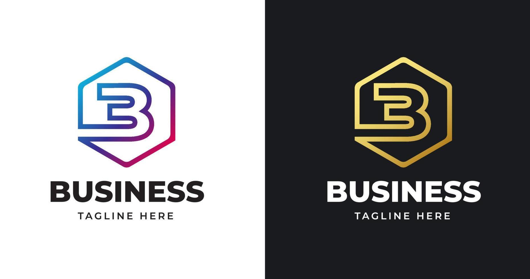 Letter B logo design with square lines geometric shape gold gradient concept luxury for business company vector