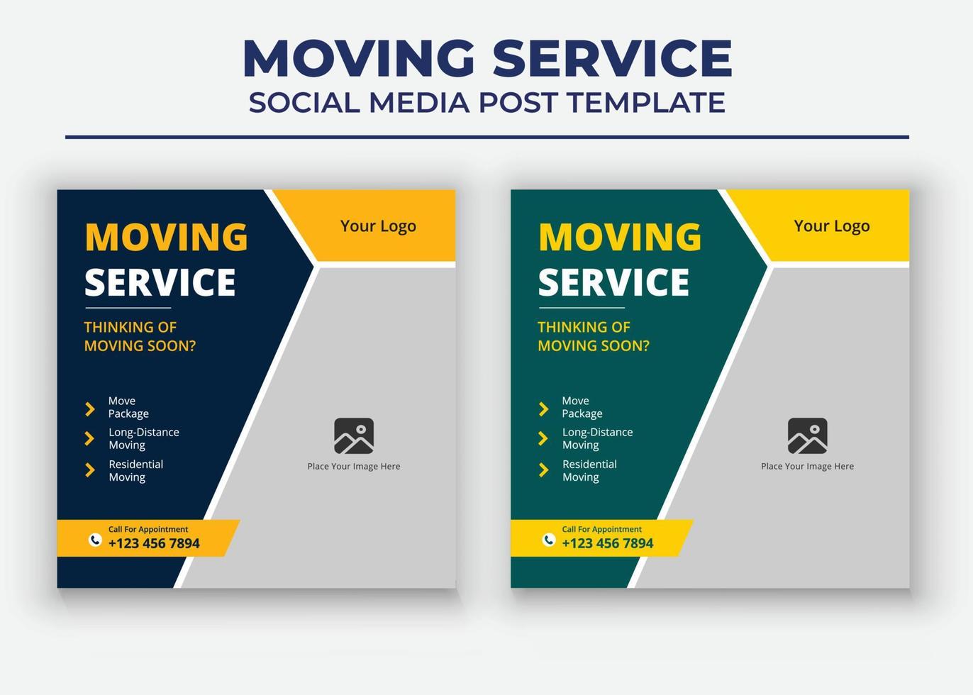 Moving House Social Media Templates,  Moving service Social Media Template vector